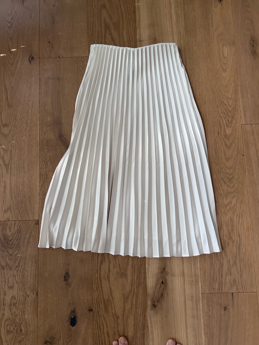 J. Crew Gwyneth Cream Pleated Midi Skirt